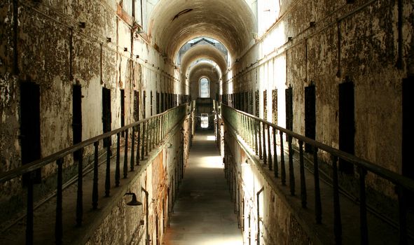 A old historic prison cellblock