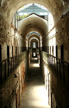 A old historic prison cellblock