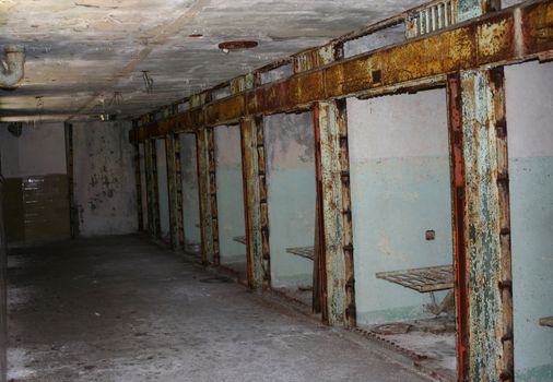 A old historic prison death row cellblock