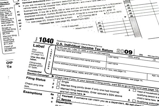 A 1040 tax return form