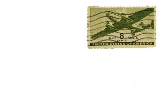 A isolated US postage airmail  stamp