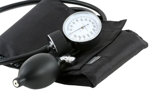 A Sphygmomanometer bulb and cuff for taking blood pressure