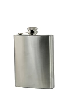 A isolated whiskey flask on white