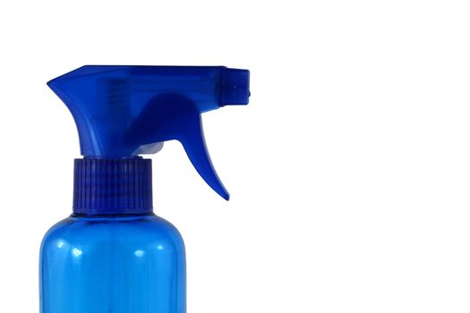 A isolated blue spray bottle