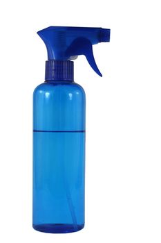 A isolated blue spray bottle