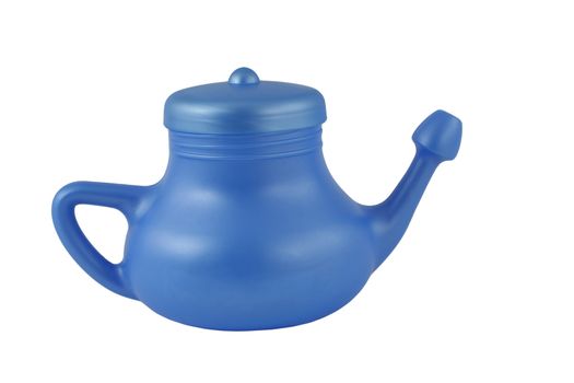 A isolated blue neti pot