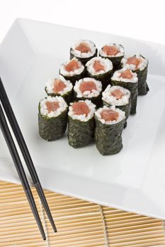 raw tunafish sushi