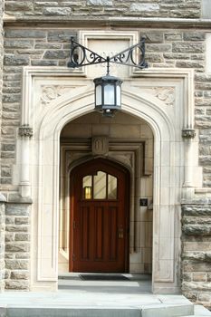 A old wooden door on a building