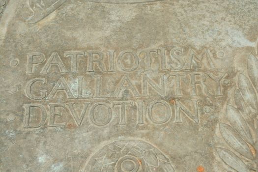 a close up of a military statue background