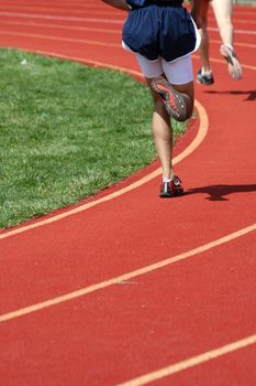 Runners running in a track race