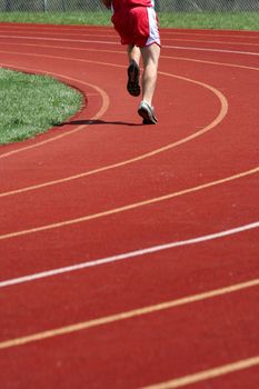 Runners running in a track race