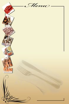 Menu card for a restaurant to write its foods and drinks.