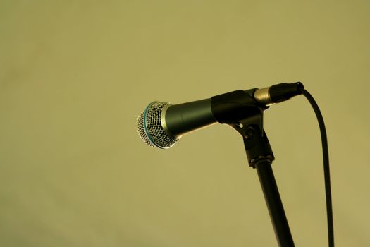 A  Microphone on a stand