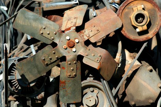 Close up of a Old truck motor
