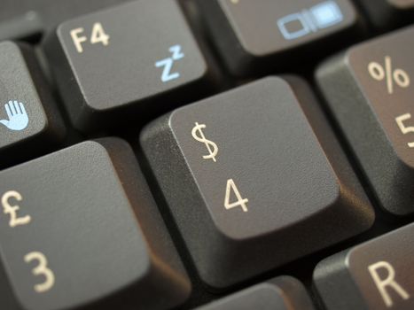 Detail of keys on a computer keyboard