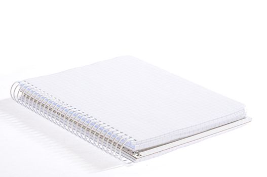 isolated open notebook on a white background