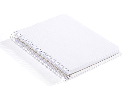 isolated open notebook on a white background