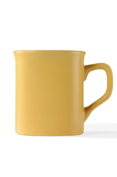 isolated yellow cup with clipping paths