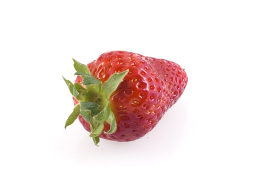 One strawberry isolated on white.