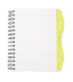 isolated open notebook on a white background