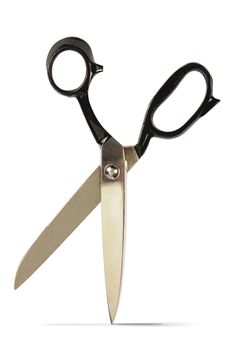 isolated sartorial steel scissors