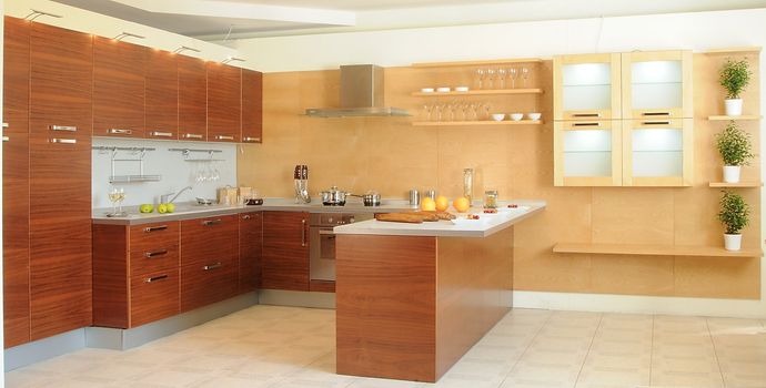 working spase on modern kitchen