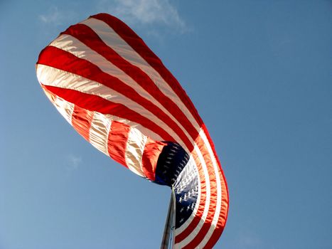 American Flag v3 with Red White and Blue colors set against a blue sky with white clouds.