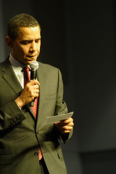 US Senator and Presidental Candidate Barack Obama at a rally.