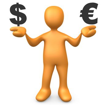 Computer generated image - Dollar vs Euro.