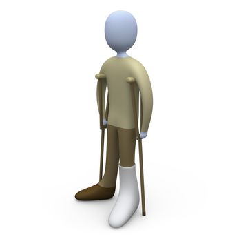 Computer generated image - Person With Broken Foot.