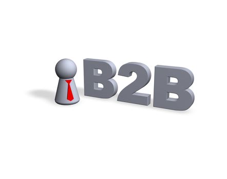 B2B text in 3d and play figure