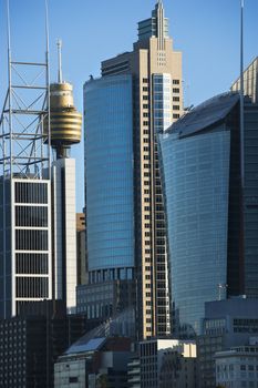 Skyscrapers and buildings in downtown Sydney, Australia.