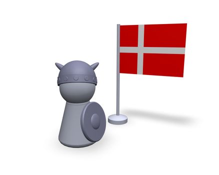 viking play figure with denmark flag