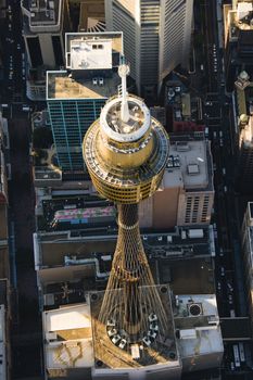 Aerial view of Centrepoint Tower in Sydney, Australia.