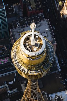 Aerial view of AMP Tower in Sydney, Australia.