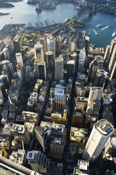 Aerial view of downtown Sydney, Australia.