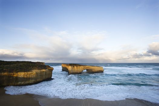 London Arch formation on coastline of Great Ocean Road, Australia.