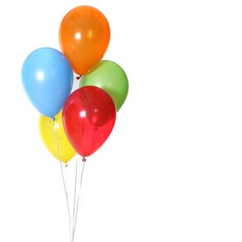 5 Birthday Celebration Balloons Isolated on White Background