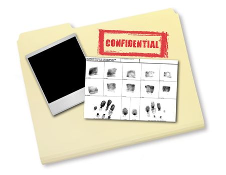 Elements of an Investigation Including FIngerprints Photo and Confidential File