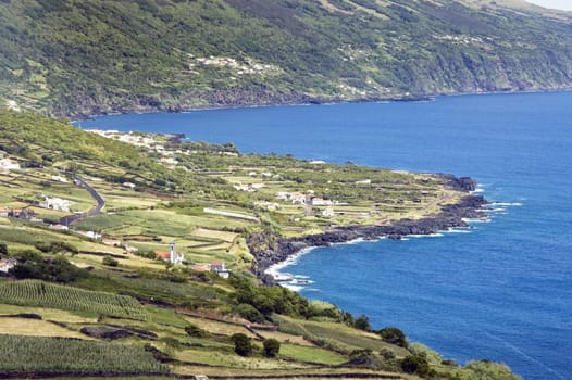 Beautiful landscape and shoreline of Pico Island, Azores, Portugal