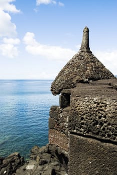 Turret of an ancient fortress in Pico Island, Azores