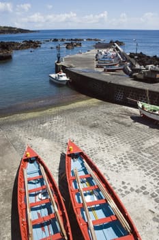 Small harbour of Ribeiras in Pico island, Azores
