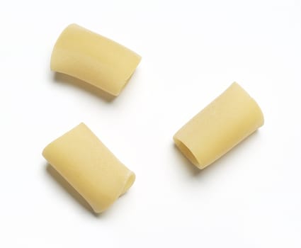 Italian Pasta "Paccheri" isolated on white