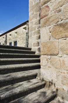 Granite stairway in an old historic building
