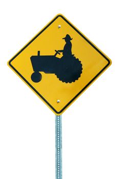 Isolated Tractor Sign on white background