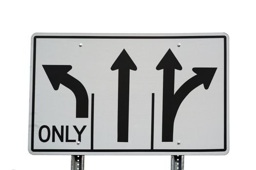 a sign with three arrows on it.