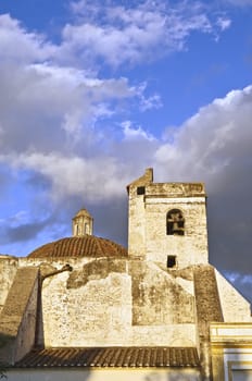 Old church bell tower  in the afternoon light
