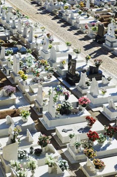 Catholic cemetery in a small village of Alentejo, Portugal