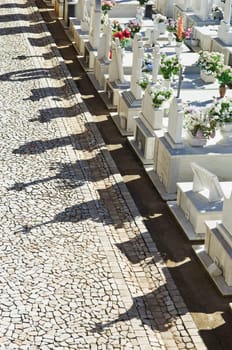 Catholic cemetery in a small village of Alentejo, Portugal