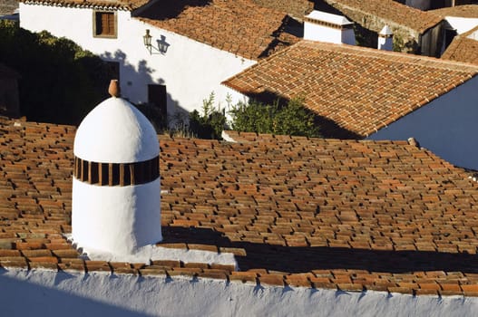 View over the roofs of Arrabalde, a suburb of the village of Monsaraz, Alentejo, Portugal